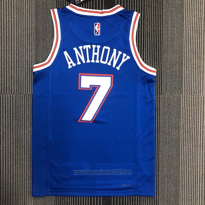 Camiseta New York Knicks Carmelo Anthony #7 Statement 2020-21 Azul